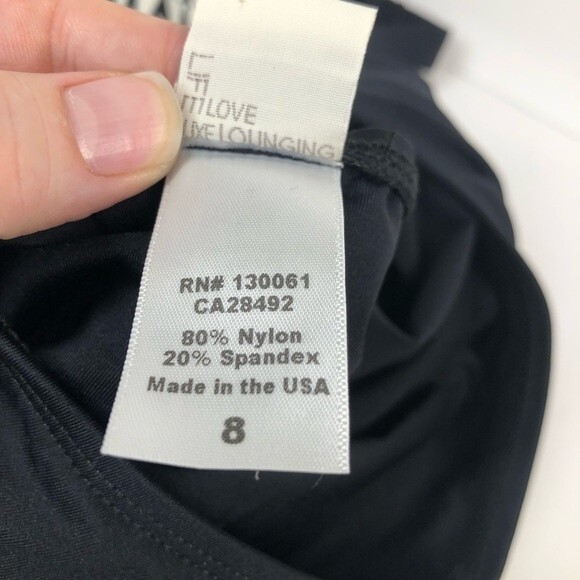 L*SPACE Venice Monokini One-Piece Swim Suit Cut Out Black White 8 - Picture 8 of 10